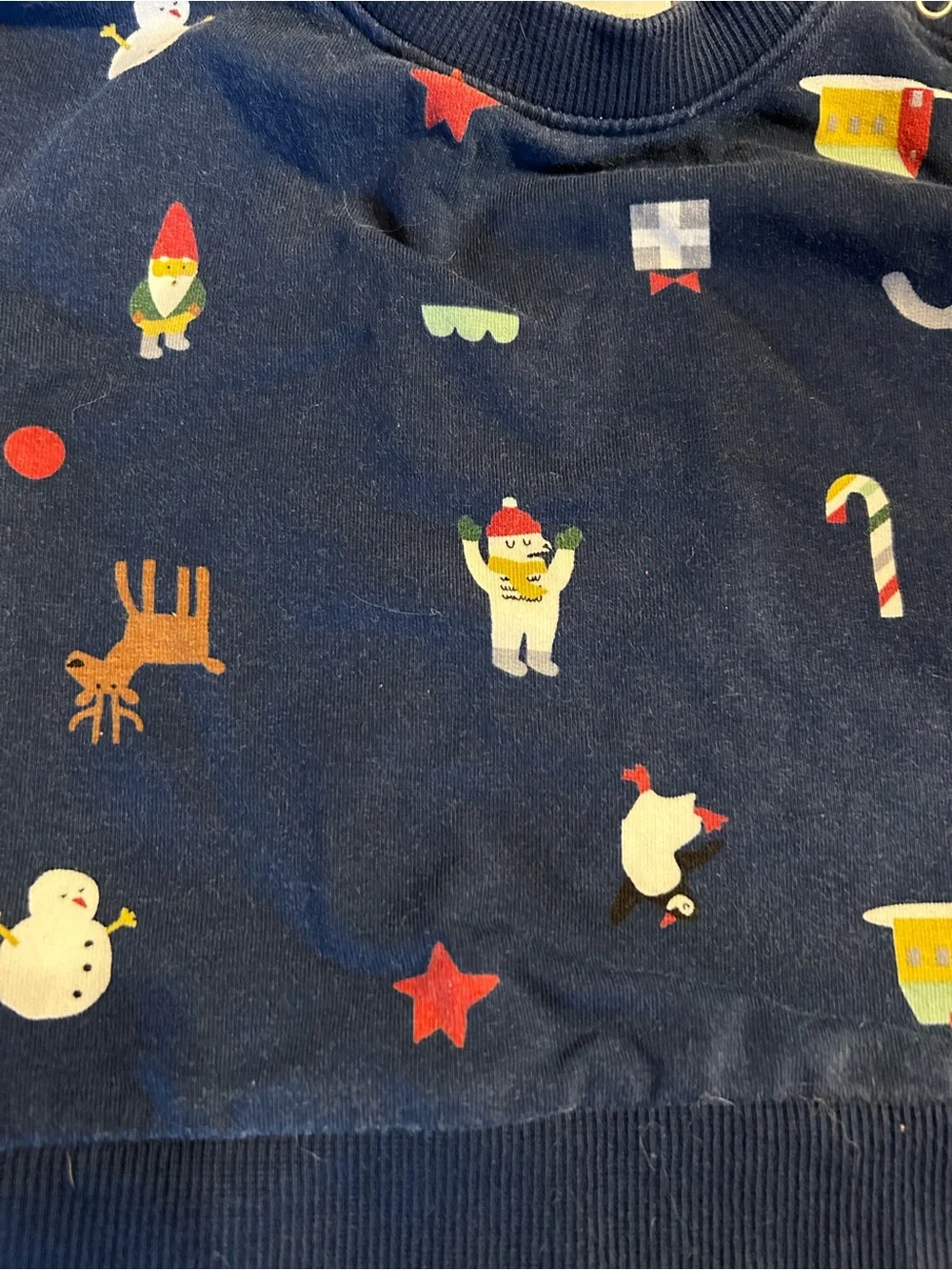 Hanna Andersson Navy Blue Holiday Character Pajama Set